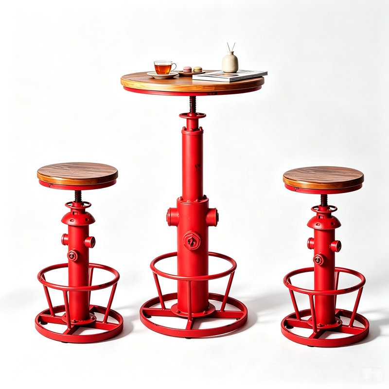 Ensemble de salle à manger Jermeshia pour 2 personnes, Rouge, Rouge / brun