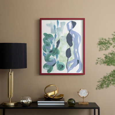 Abstrait varech I, reproduction encadrée - bois massif