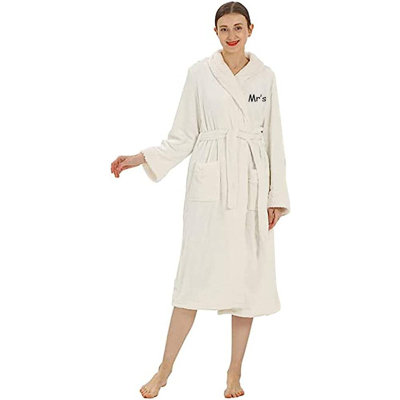 Plush Mid-Calf Bathrobe with Pockets
