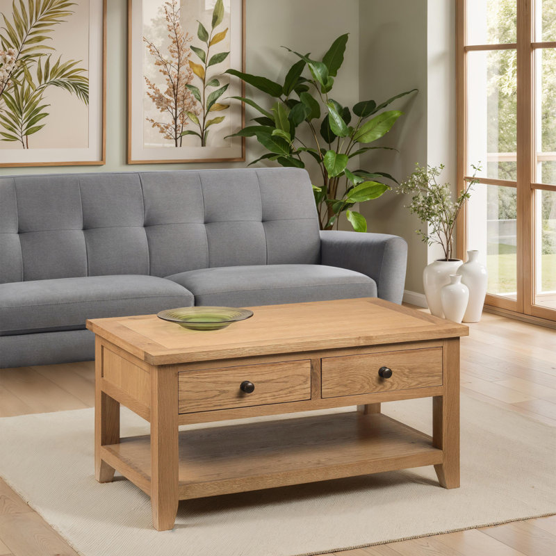 Nutmeg Solid Wood Four Leg Coffee Table with Storage