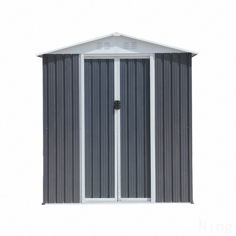 Outdoor Storage Sheds 6Ftx4ft Apex Roof, Gray, 72.5" H x 74.7" W x 45.7" D