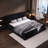 Elegant King Size Bed, Velvet Headboard & Solid Wood Metal Frame - Add A Touch Of Luxury Upholstered Bed In Black Modern Pine-891869058