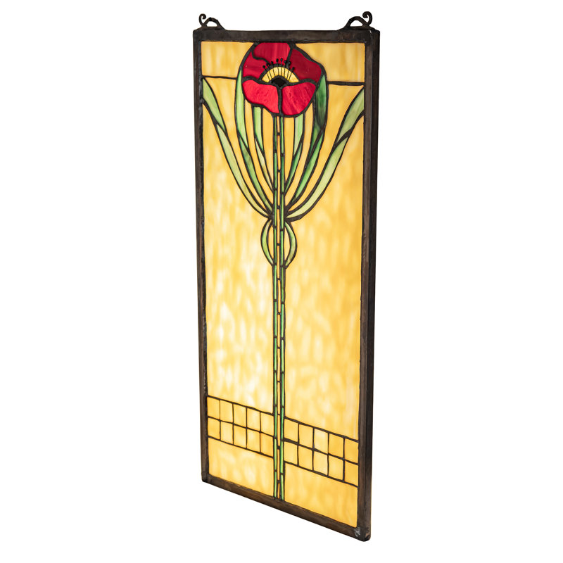 Floral Parker Poppy Stained Glass Window