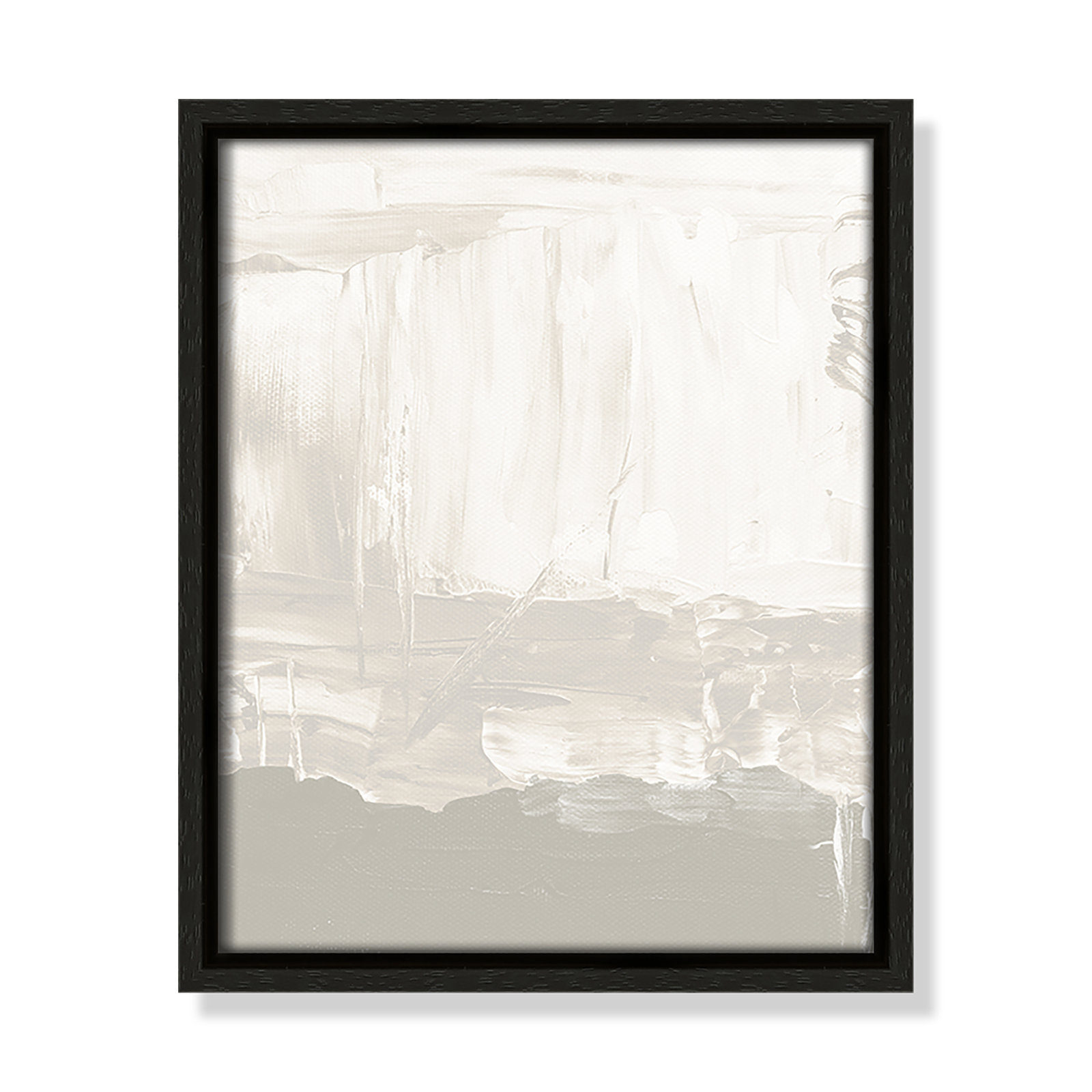 Taupe Abstract - Floater Frame Print on Canvas, 11.5" H x 9.5" W, Espresso