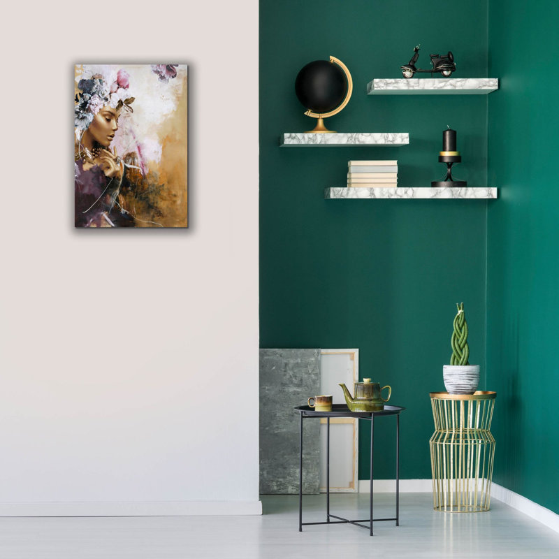  «Gold On Purple Couture» par Design Fabrikken, art mural sur toile, H 26 po x l 18 po