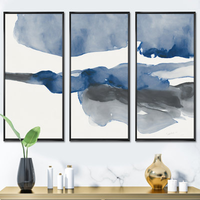 Saphir bleu nébuleux V Saphir bleu nébuleux V - 3 pièces sur toile