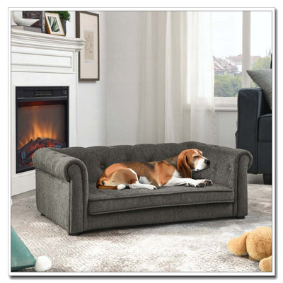 Lit rectangulaire pour petits et moyens chiens, canapé-lit surélevé durable, canapé confortable pour chien