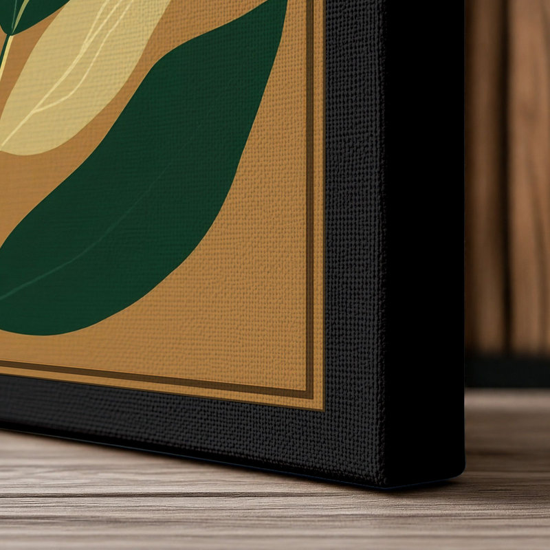 Modern Daisy Botanical - Wrapped Canvas, 30x20 - 76.2 x 50.8 cm, Black Border