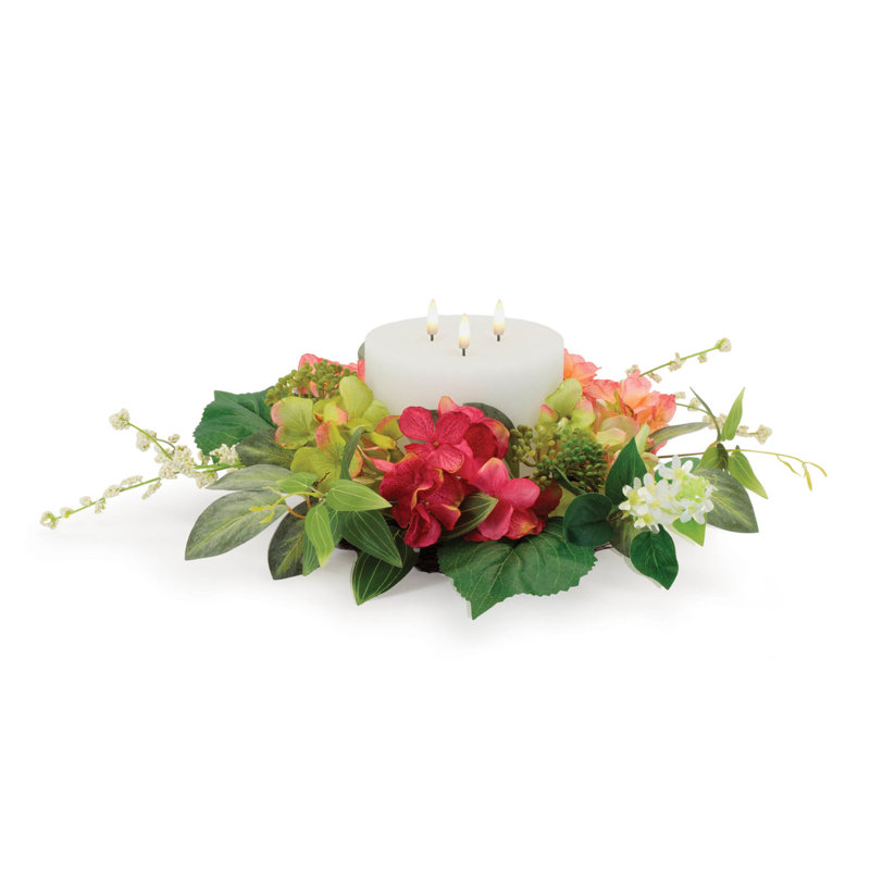Anneau de bougie hortensia mixte 17 po