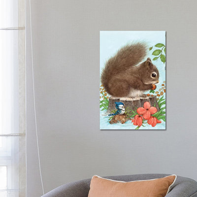 Playfull Squirrel - Wrapped Canvas Print