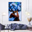 Fille aux cheveux bleus sur toile-621352636