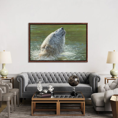 Polar Bear Splash by Annette Schmucker - Print on Canvas