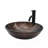 Bathroom Artistic Tempered Glass Vessel Bathroom Sink With Black Faucet And Pop-Up Drain, Textured Brown Oval Basin Tempered Glass Vanity(Includes Only The Bathroom Sink)-2127953985