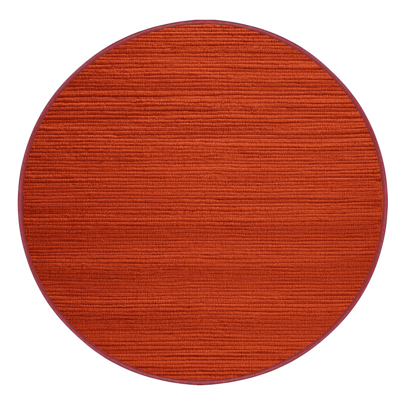 Machine Washable Solid Red Area Rug, Round 4'