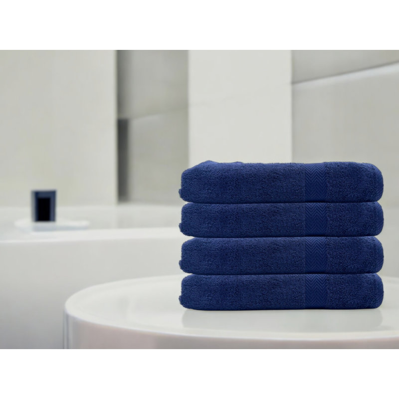  Ensemble de serviettes de bain 4 pièces Summit, 100% coton, Marine