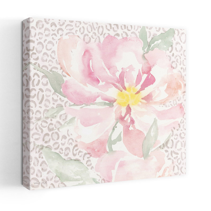 Motif floral léopard rose II, H 18 po x l 18 po