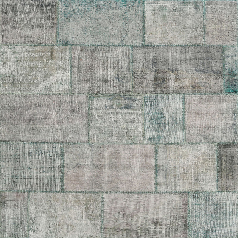 Tapis contemporain gris, Carré 6 pi