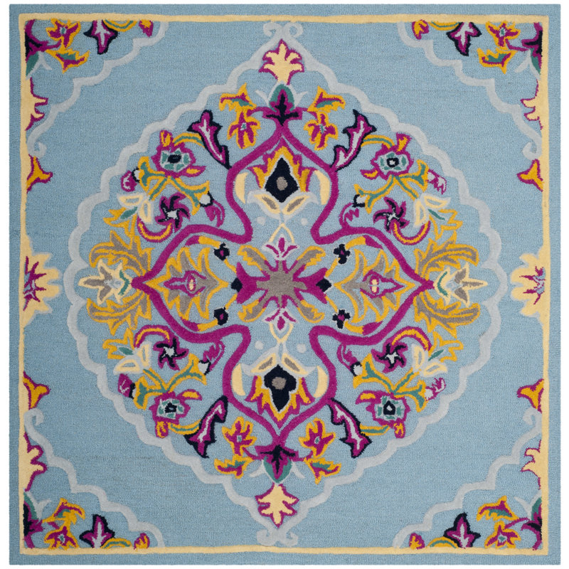 Tapis oriental en laine touffeté à la main Blokzijl, Carré 5 pi