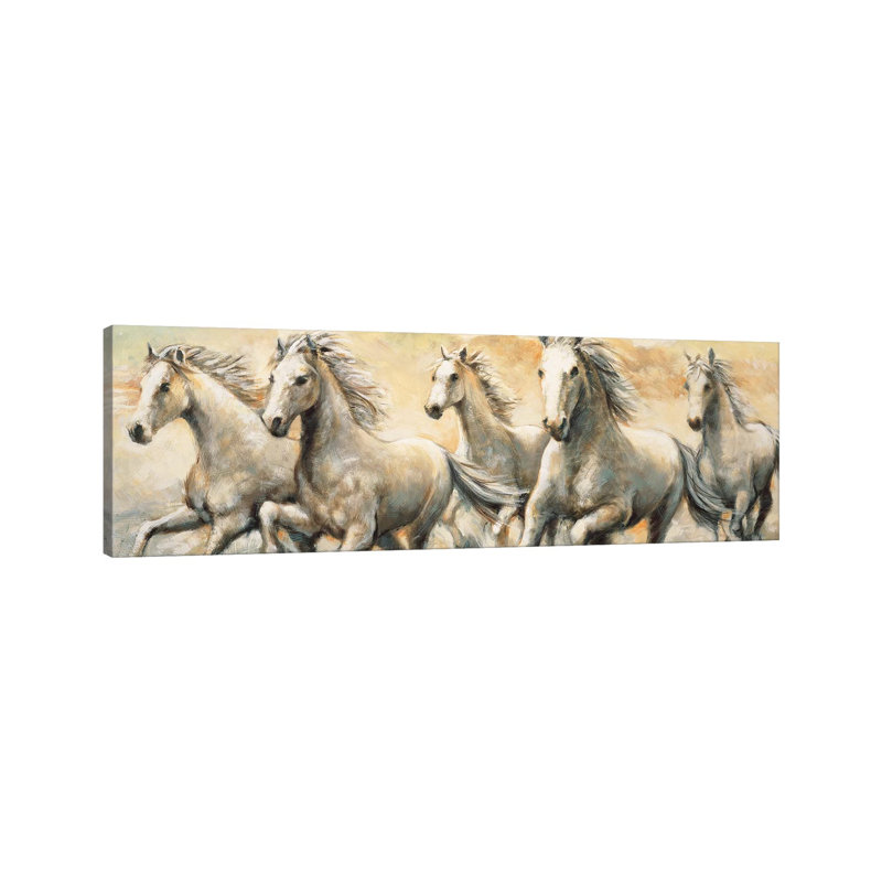 Wild Horses by Ralph Steele - Wrapped Canvas Panoramic Gallery-Wrapped Canvas Giclée, 30.48 cm H x 91.44 cm W x 1.91 cm D