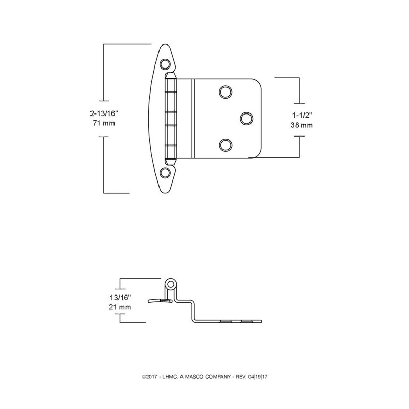 Inset 2.81" Hinge