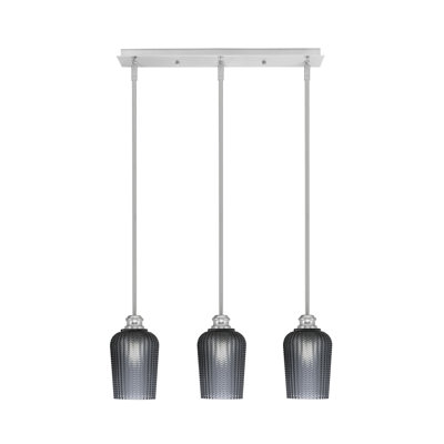 Edge 3 Light Linear Pendalier With 5" Glass