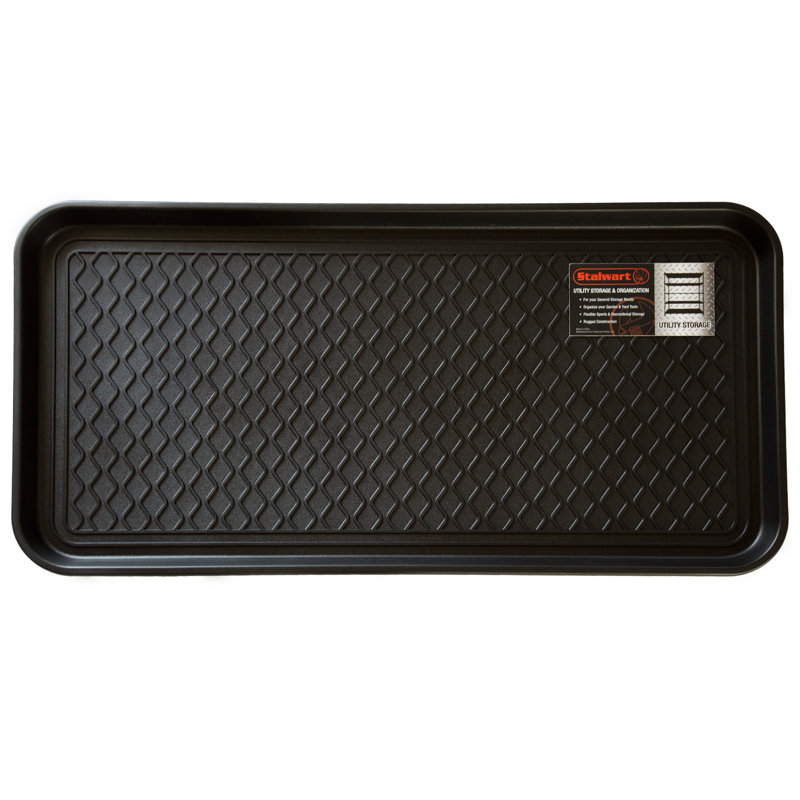 Scotland Outdoor Shoe and Boot Tray - Weather-Resistant Hard Plastic Shoe Mat, Rectangle 1'3" x 2'6"