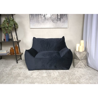 Fauteuil à billes en velours avec accoudoirs
