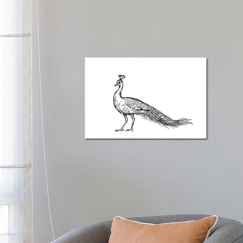 Black Peacock by Leah Straatsma - Wrapped Canvas Print, 66.04 cm H x 45.72 cm W x 1.91 cm D