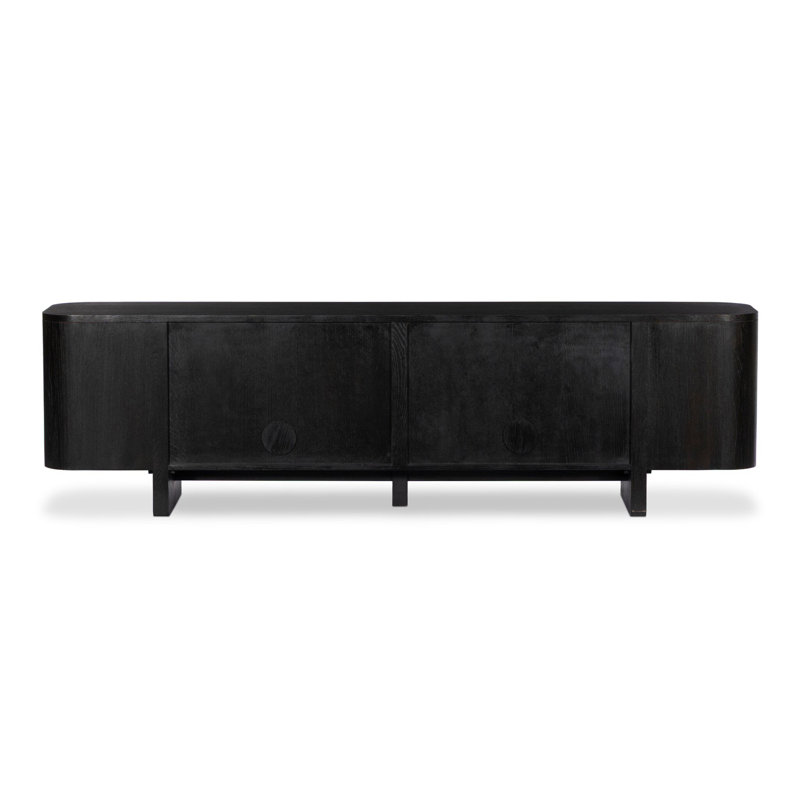 Evani Karmella Elle Media Console, Worn Black Oak