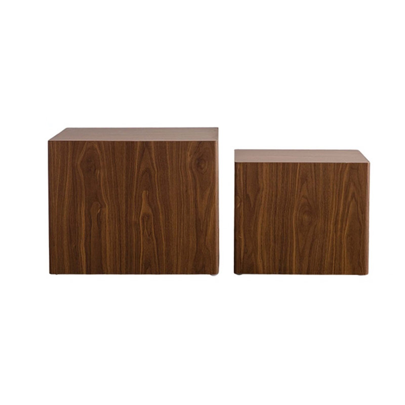 Ensemble de 2 tables basses gigognes noyer
