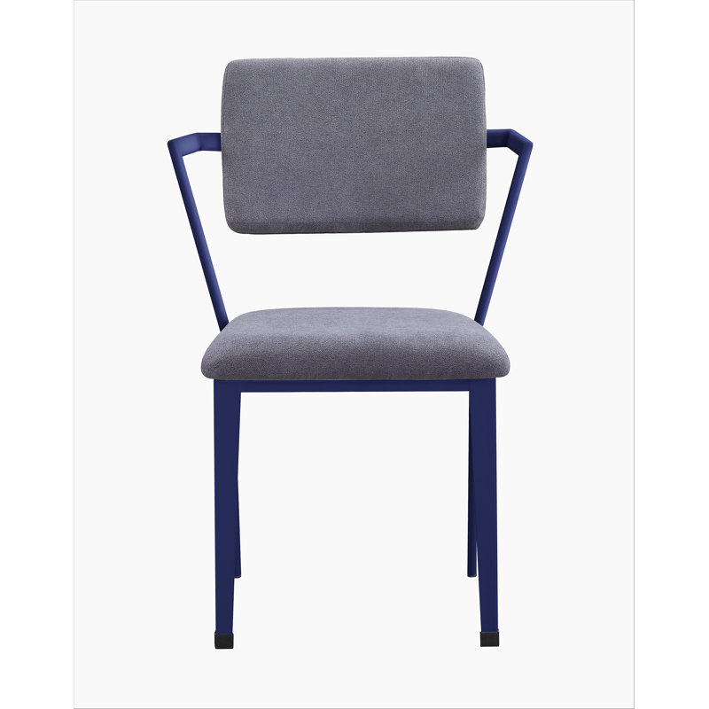 Chaises de salle à manger à dossier ouvert 2 pièces, Bleu, 1