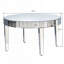 Table basse ronde avec plateau en verre mosaïque miroir pour salon