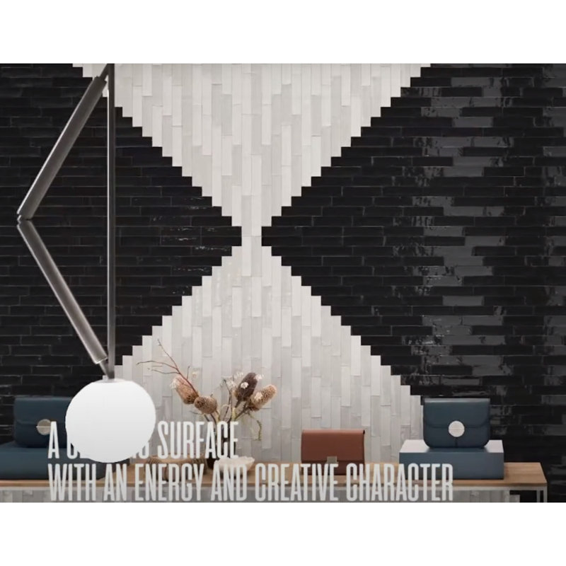 Totalook Matte Series 2.5" x 10" Porcelain Wall & Floor Tile, Black