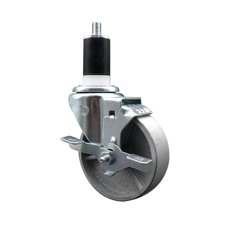 Roulettes pivotantes semi-pivotantes en acier inoxydable 1-1 / 2 pouces avec frein SCC