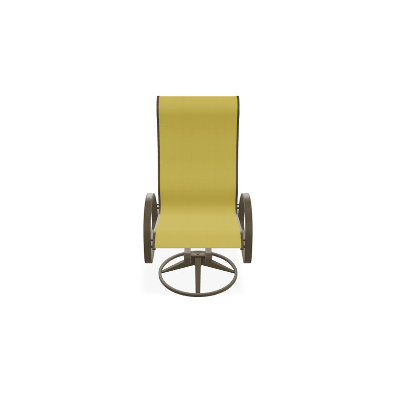 Aruba 1 Outdoor Dining Armchair, Yellow 43D, Textured Beachwood