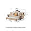 Canapé-lit convertible 90,55 po Modern Light Luxury Champagne extensible, structure en bois massif sculpté avec surfaces de contact en cuir fleur-1829571857