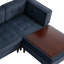 4 - Piece Upholstered Tufted Corduroy Modular Corner Sofa with Pillow Back and Removable Flip-Tray Top Storage Ottoman -1561752577