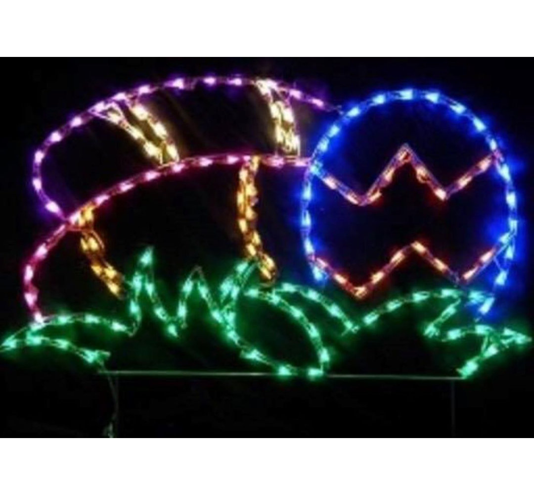 Easter Eggs in Grass Holiday Lighted Display Lori's Lighted D'Lites