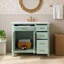 Meuble-lavabo autoportant avec lavabo en céramique et 4 tiroirs à fermeture en douceur-349686738