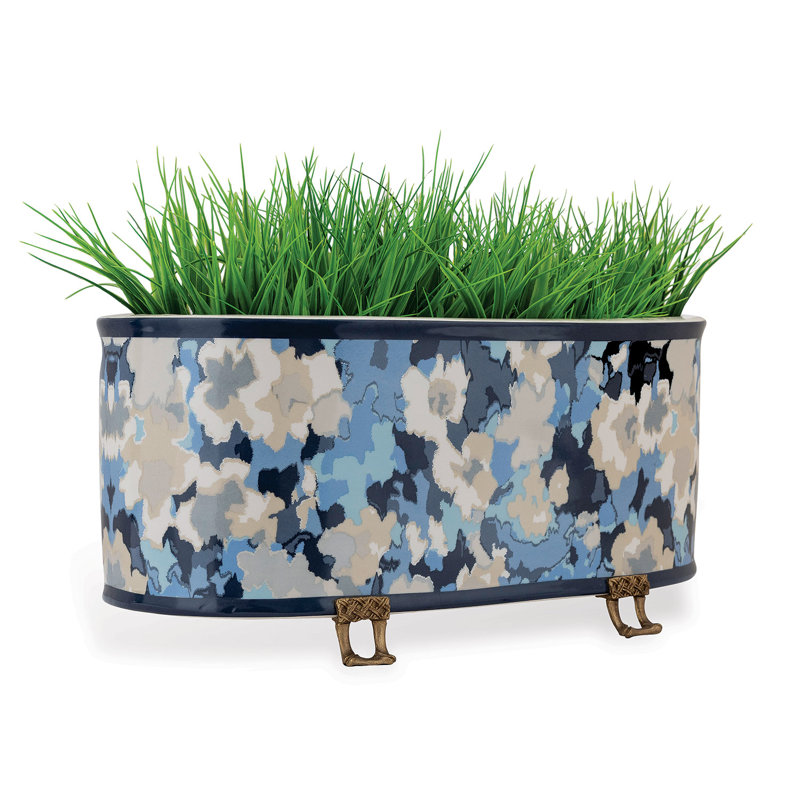 Pot de fleurs en céramique Rousham, Bleu