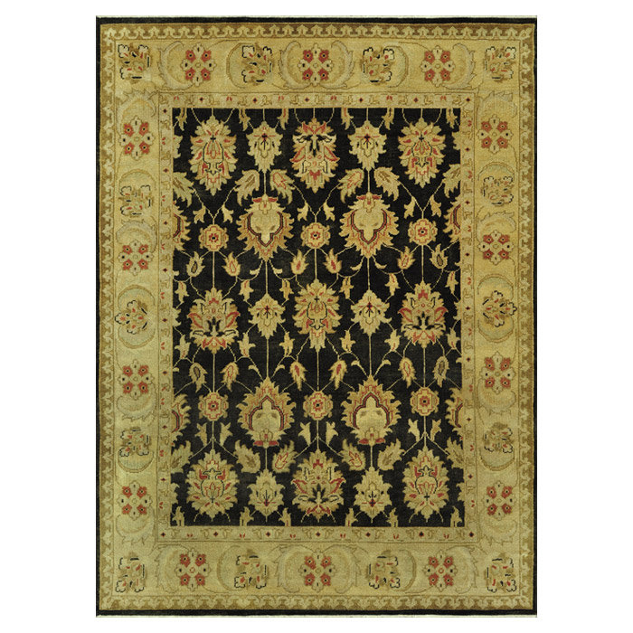  tapis Noir / Or Noué à La Main Vernon, Rectangle 9'6" x 13'6"