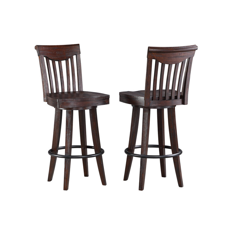 Houts Swivel Solid Wood Counter Stool