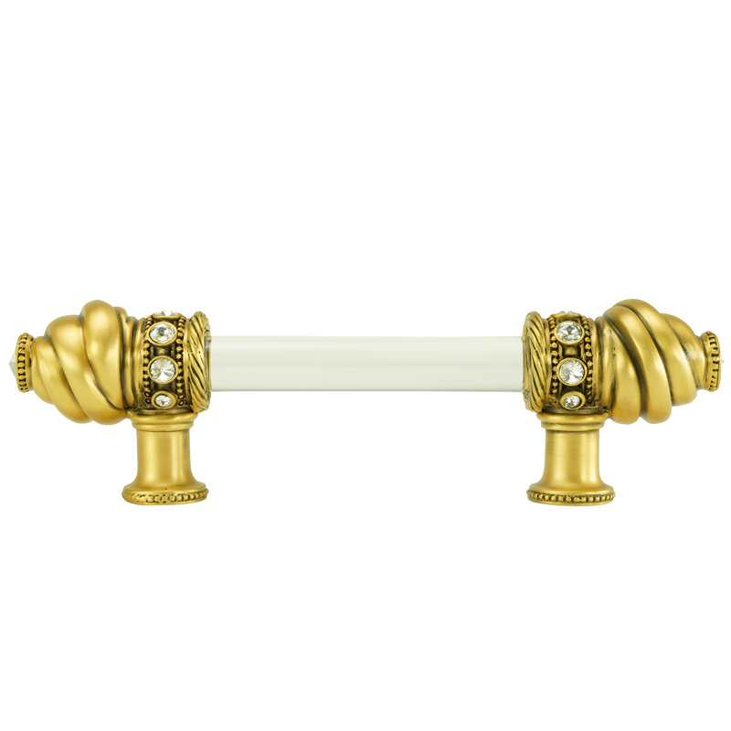 Cache multi-crystals 5 inch center to center acrylic pull in finish Museum Gold, 3.5"