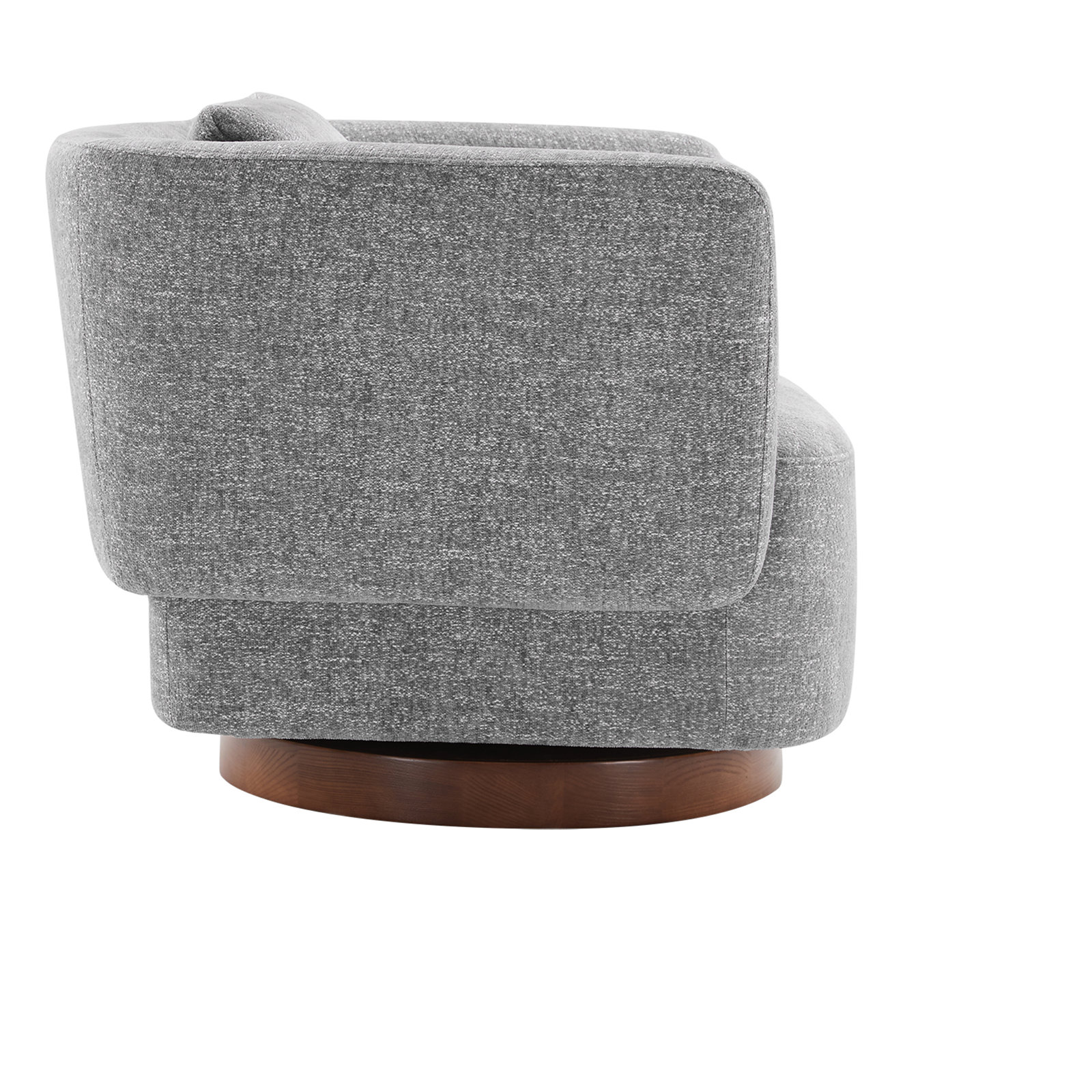 Morello Swivel Armchair, Magnolia Light Grey Tweed