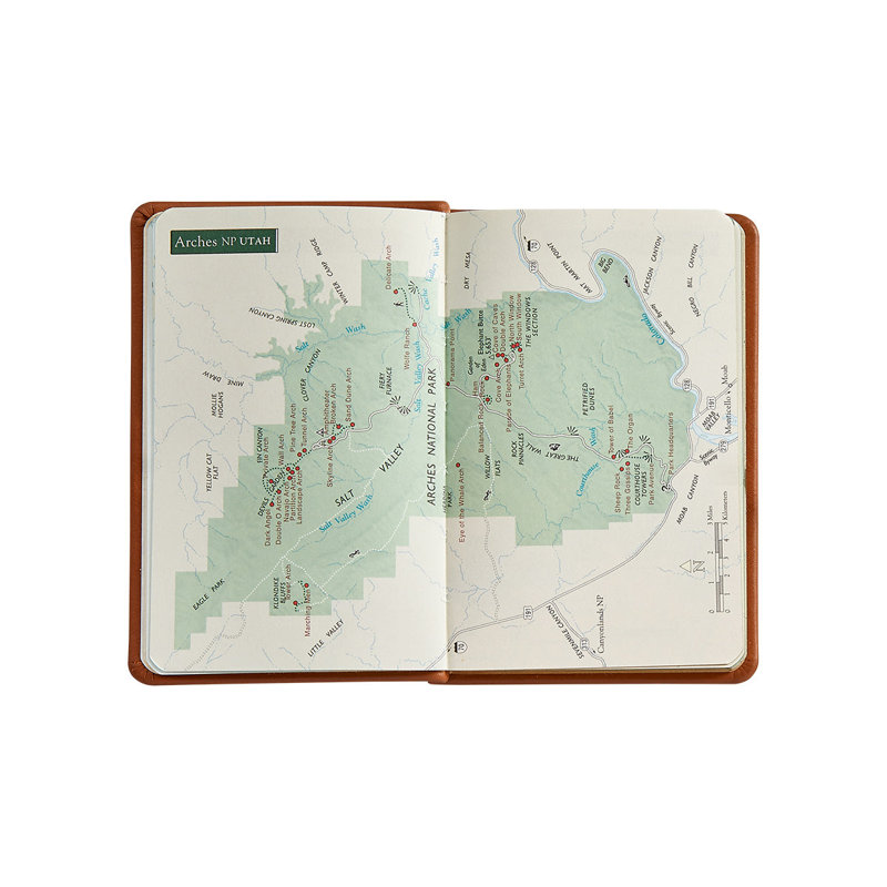 National Parks Leather Pocket Atlas, Green