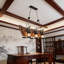 Lustre 6 lumières en bois Farmhouse