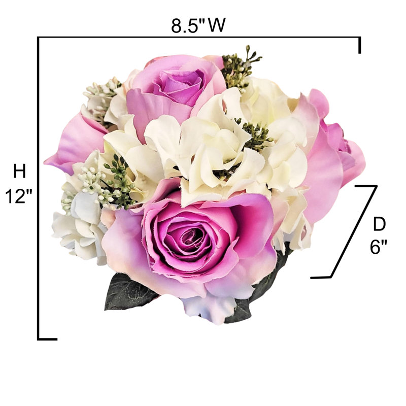 Hydrangea Arrangement, Purple/Cream