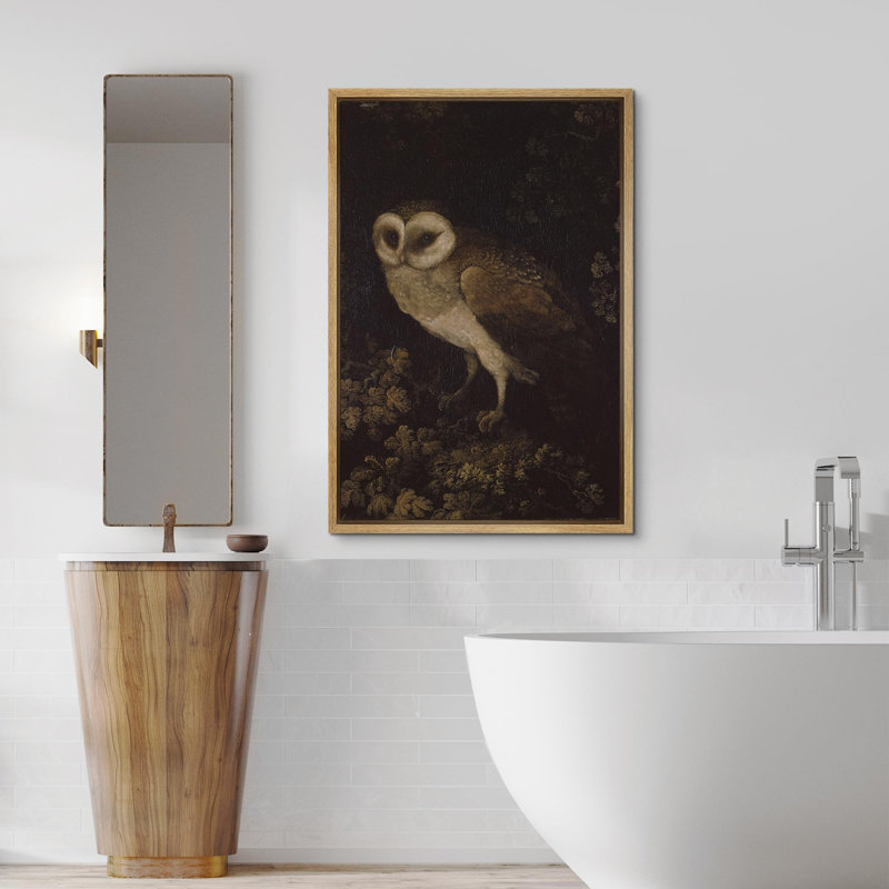 Oiseau, animaux sauvages, hibou, décor de ferme, animaux de la nature rustique, art moderne, décor douillet encadré sur toile