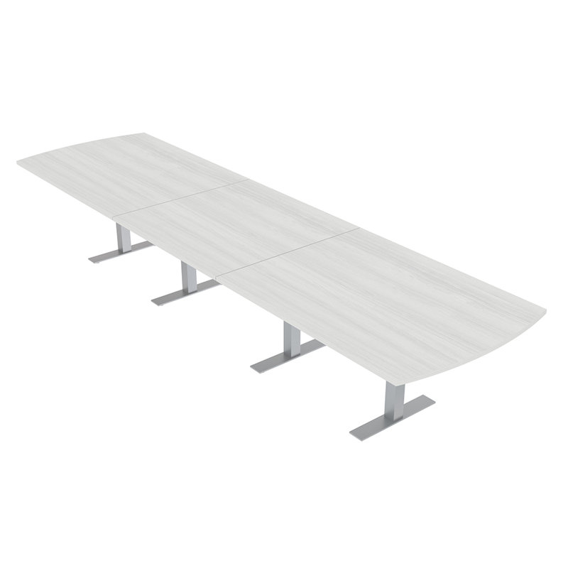 Table de conférence Pavert Arc, H 30 po x l 168 po x P 48 po, Cyprès blanc, Argent argent