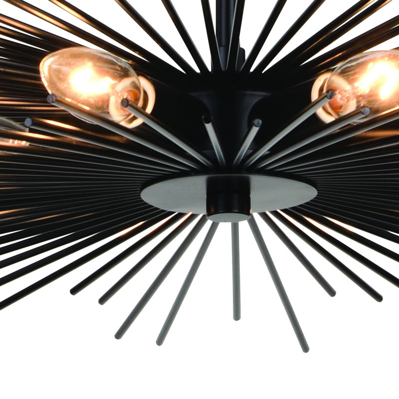 Karissa Semi Flush Mount, 9.5" H x 24" W x 24" D, Matte Black